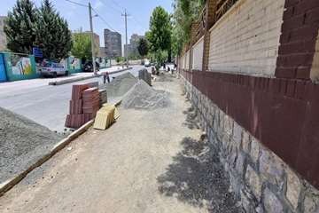 عملیات جدول گذاری و کف فرش پیاده رو معابر کوی سوران خیابان فدائیان اسلام
